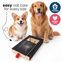 Nail scratch board with a corgi and a golden retriever