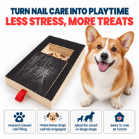 Corgi beside the PlayToTrim nail scratch board